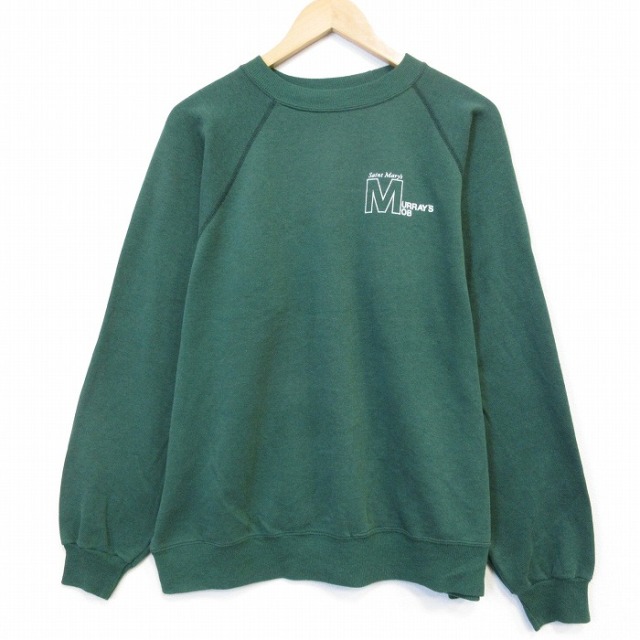 ヘインズ 90s 長袖スウェット MURRAYS MOB ラグラン グリーン メンズXL相当 | 古着