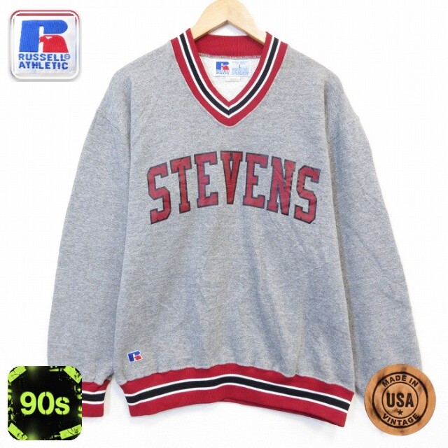 ラッセル 90s 長袖スウェット STEVENS グレー メンズL相当 | 古着