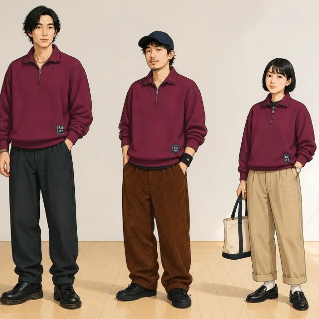 古着通販 L☆古着 ラッセル 長袖 ハーフジップ スウェット メンズ 90