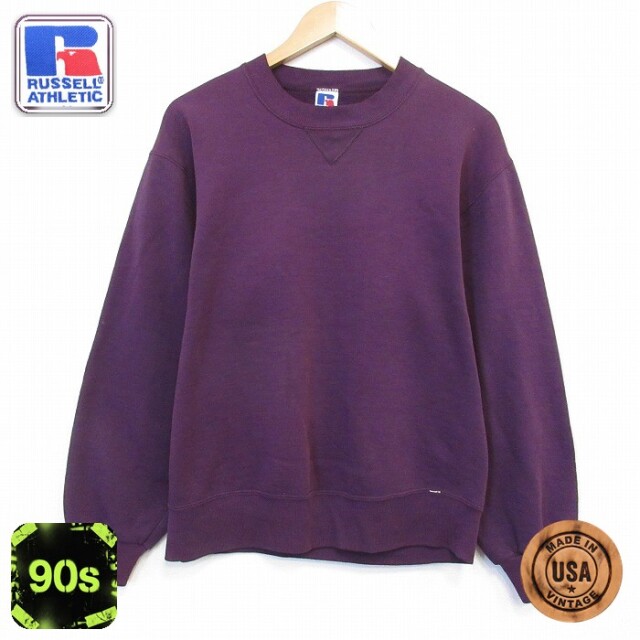 ラッセル 90s 長袖スウェット パープル メンズM相当 | 古着