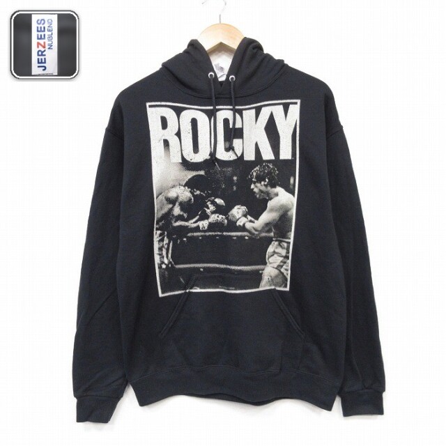 ロッキー 長袖スウェットパーカー ブラック メンズM相当 | 古着