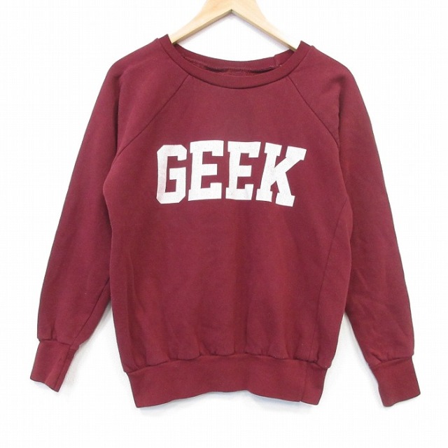 90s ラグランスウェット GEEK バーガンディ メンズM相当 | 古着