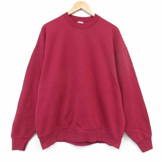 古着通販 XL☆古着 BVD 長袖 スウェット メンズ 90年代 90s 無地