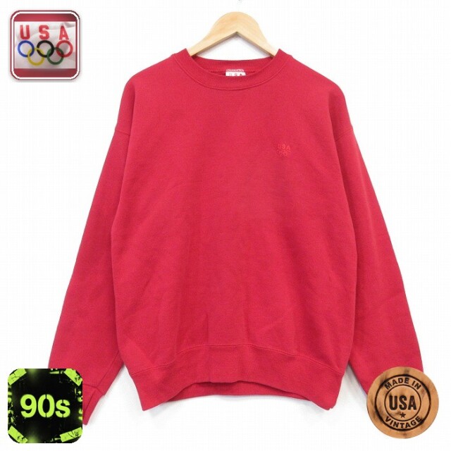 90s 長袖スウェット USAオリンピック レッド メンズM相当 | 古着