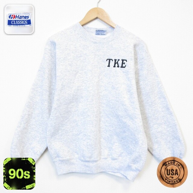 ヘインズ 90s 長袖スウェット TKE グレー メンズM相当 | 古着