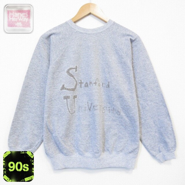 ヘインズ 90s 長袖スウェット スタンフォードカレッジ グレー メンズL相当 | 古着