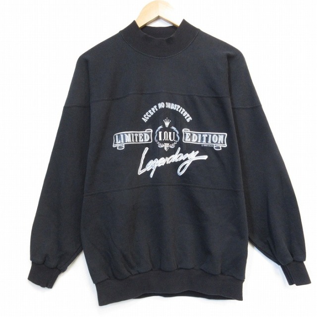 古着通販 L☆古着 長袖 スウェット メンズ 90年代 90s モックネック