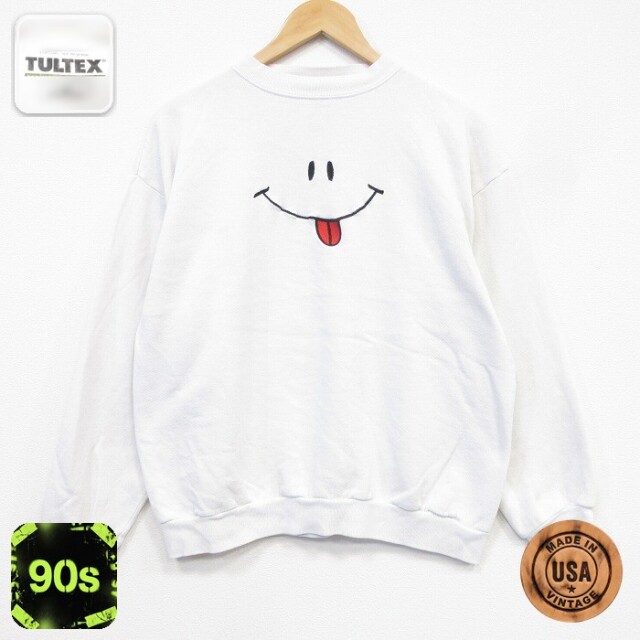 TULTEX 90s 長袖スウェット ホワイト メンズL相当 | 古着