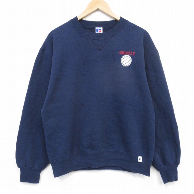 ラッセル 90s 長袖スウェット バレーボール ネイビー メンズL相当 | 古着
