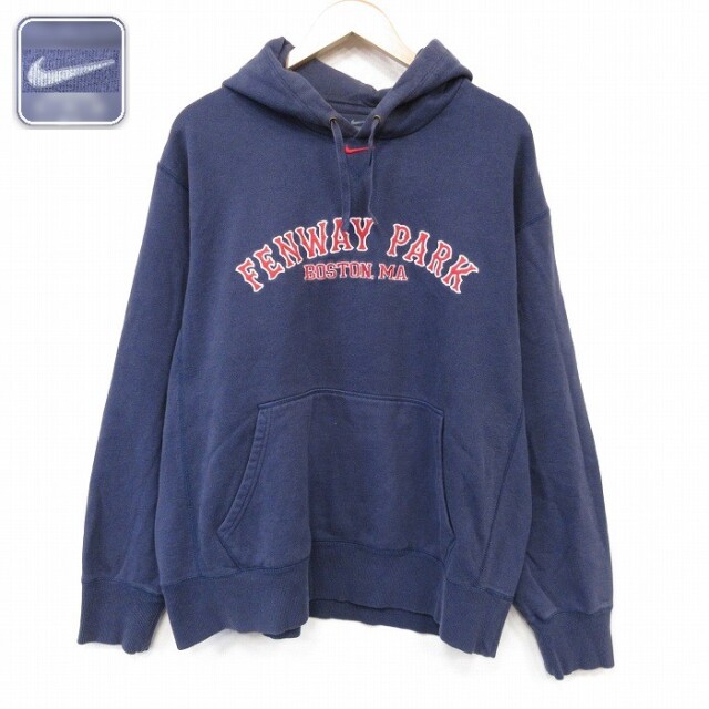 ナイキ 長袖スウェットパーカー FENWAY PARKししゅう ネイビー メンズXL相当 | 古着