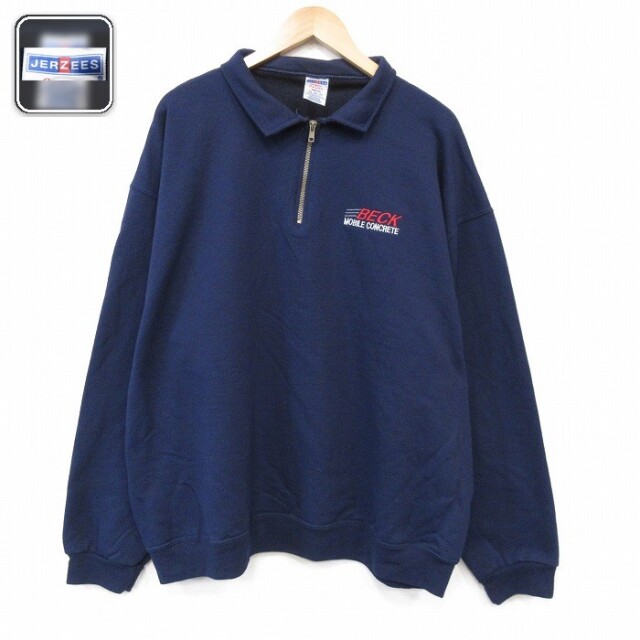 ジャージーズ 長袖ハーフジップスウェット BECK ネイビー メンズXL相当 | 古着