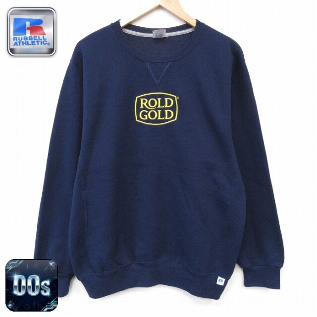 ラッセル 00s 長袖スウェット ROLD GOLDししゅう ネイビー メンズL相当 | 古着