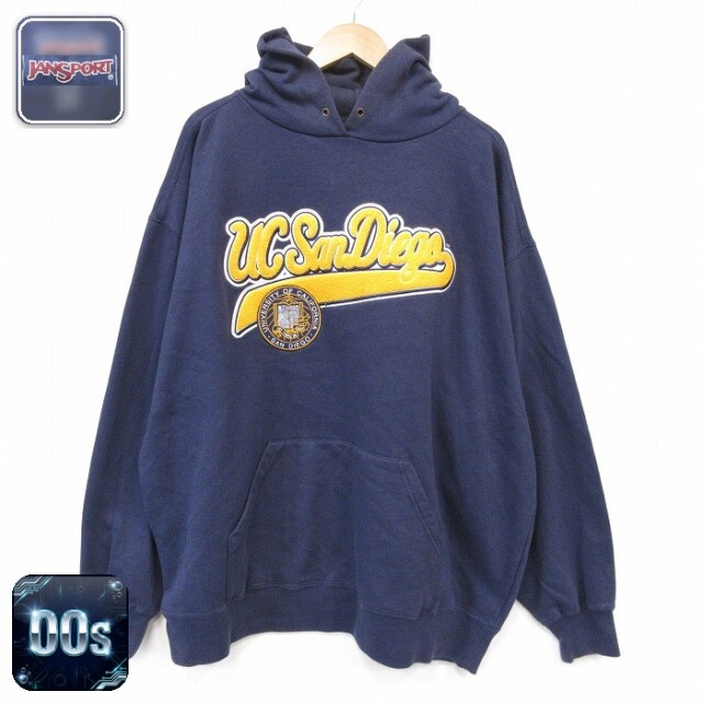 ジャンスポーツ 00s 長袖パーカー UC San Diego ネイビー メンズXL相当 | 古着