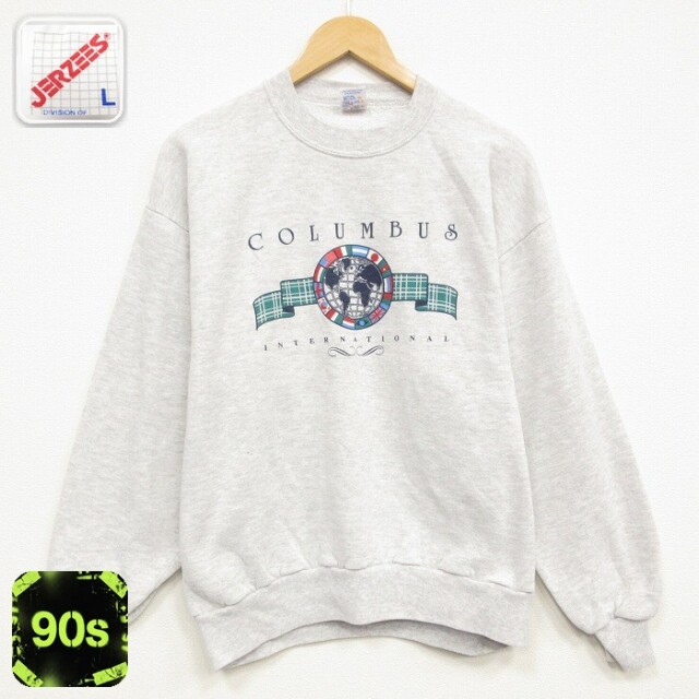 ジャージーズ 90s 長袖スウェット インターナショナル グレー メンズL相当 | 古着