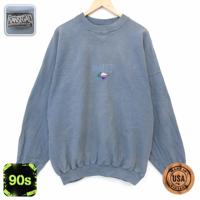 90s 長袖スウェット MAINE グレー メンズXL相当 | 古着