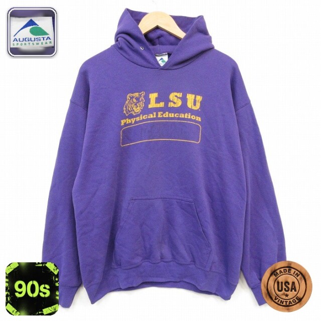 LSU 90s 長袖パーカー パープル メンズL相当 | 古着
