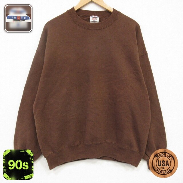 ジャージーズ 90s 長袖スウェット ブラウン メンズXL相当 | 古着