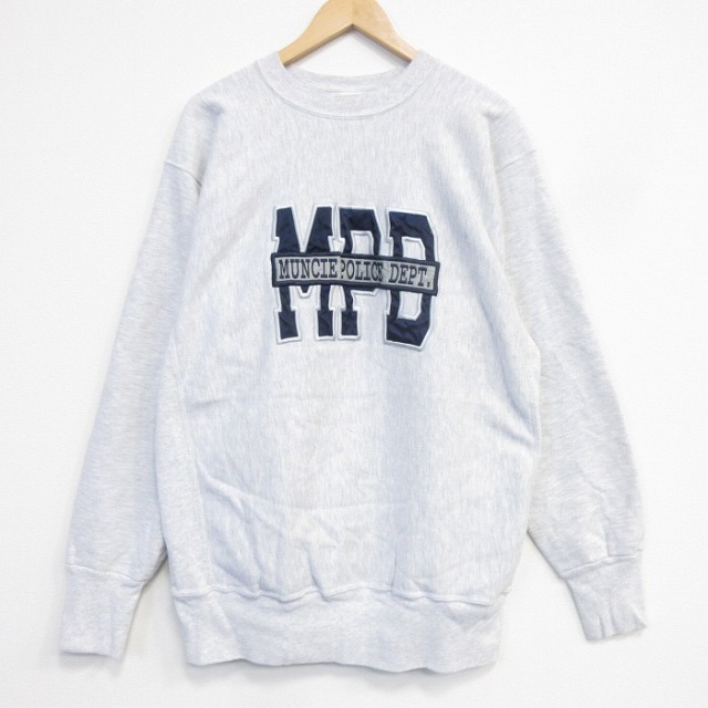 XL★古着 長袖 スウェット メンズ 90年代 90s MDD リバースタイプ クルーネック USA製 グレー 霜降り【spe】 26sep30