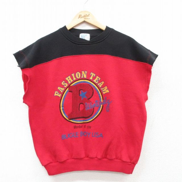 【50%OFF】ビューグルボーイ 90s 半袖スウェット ビッグロゴ レッド L | 古着