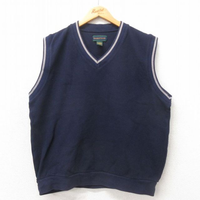 【50%OFF】IZOD 00s ノースリーブスウェット 鹿の子 ネイビー L | 古着