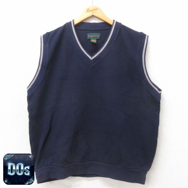 【50%OFF】IZOD 00s ノースリーブスウェット 鹿の子 ネイビー L | 古着