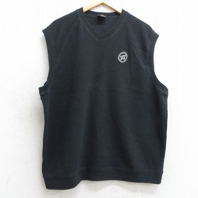 XL★古着 ナイキ NIKE ノースリーブ トップス メンズ 00年代 00s SFW クルーネック Vネック 黒 ブラック 25jul03 中古 スエット トレーナー