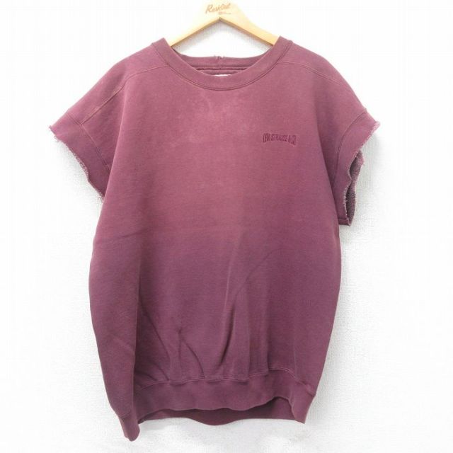 【20%OFF】XL★古着 リーバイス Levis ノースリーブ スウェット メンズ 90年代 90s ワンポイントロゴ クルーネック USA製 エンジ 25jul04 中古 スエット トレーナー トップス