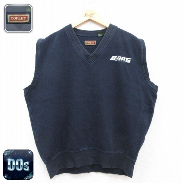 【50%OFF】BANG 00s ノースリーブスウェット ゴルフ ネイビー XL | 古着