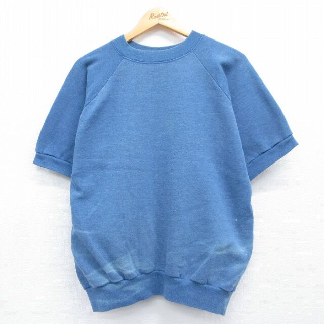 古着通販 XL☆古着 半袖 スウェット メンズ 90年代 90s 無地 ラグラン