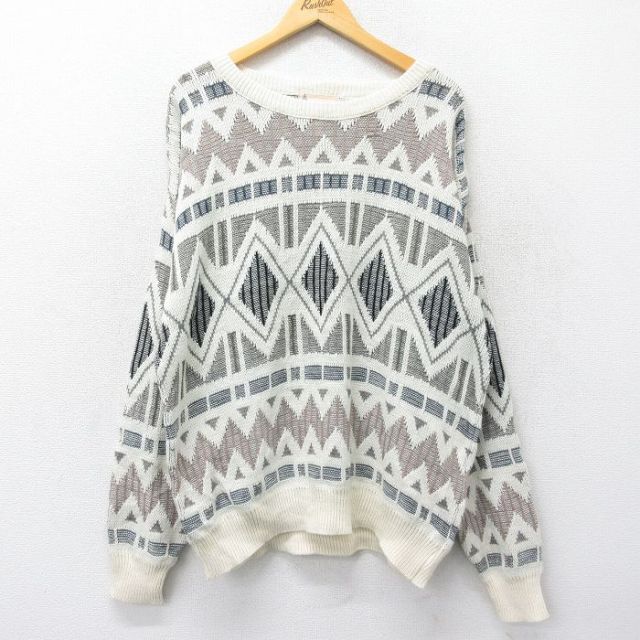 ロンドンフォグ 90s 長袖セーター ホワイト XL | 古着