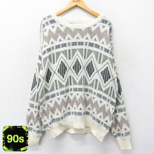 ロンドンフォグ 90s 長袖セーター ホワイト XL | 古着