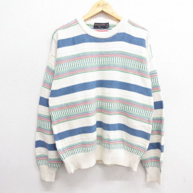 【50%OFF】バンヒューセン 90s 長袖セーター ホワイト L | 古着