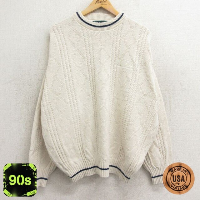 Dunbrooke 90s 長袖セーター RPS 生成り ベージュ XL | 古着