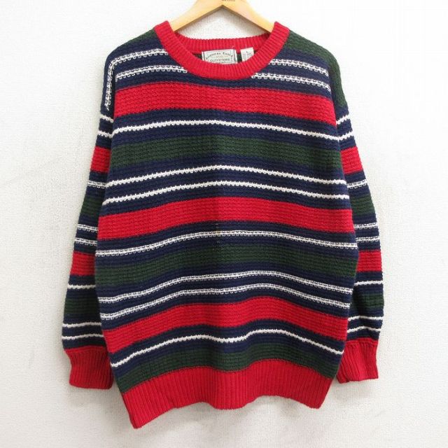 【50%OFF】アメリカンイーグル 00s 長袖セーター ボーダー レッド L | 古着