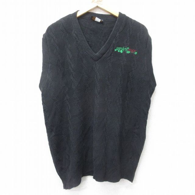 【50%OFF】garden 90s ニットベスト ブラック L | 古着