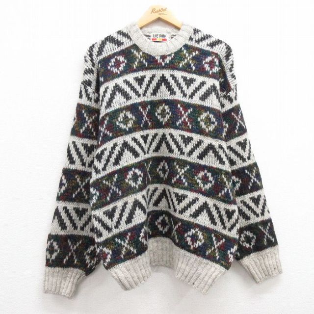 【50%OFF】90s 長袖セーター グレー L | 古着
