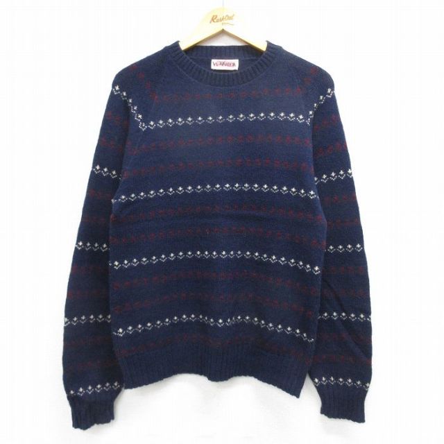 【50%OFF】80s ラグランセーター ネイビー S | 古着