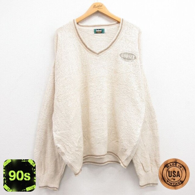 Dunbrooke 90s 長袖セーター GODSEY ベージュ XL | 古着