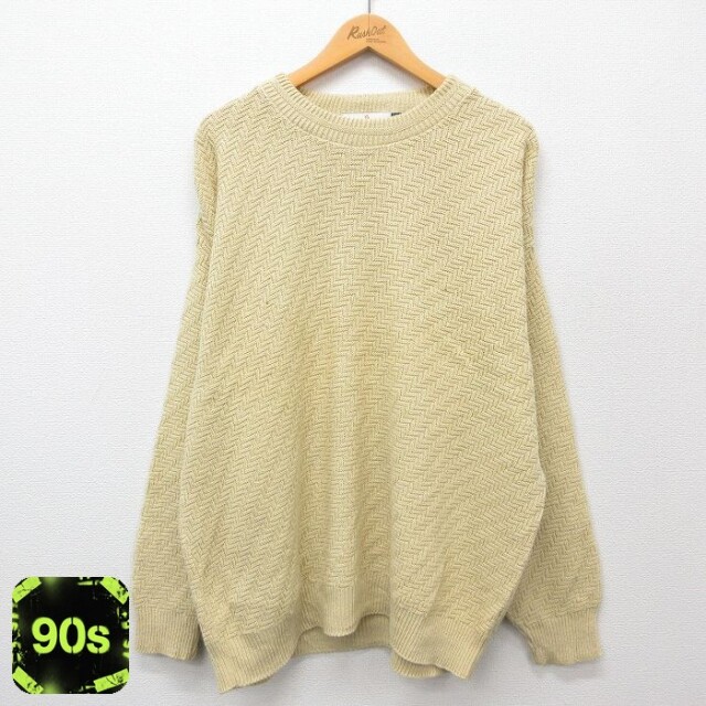 【50%OFF】90s 長袖セーター 手織り 生成り XL | 古着