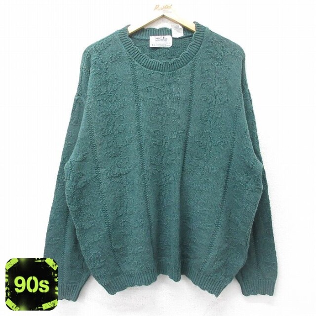 カナダ製 90s 長袖セーター グリーン XL | 古着
