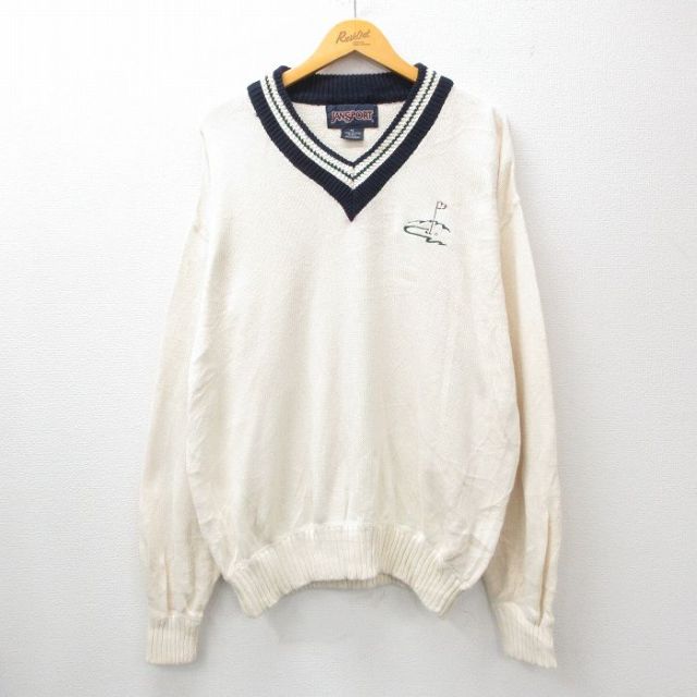 ジャンスポーツ 00s 長袖セーター ゴルフ ホワイト XL | 古着