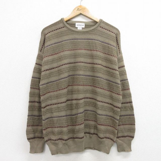 90s 長袖セーター カーキ XL | 古着