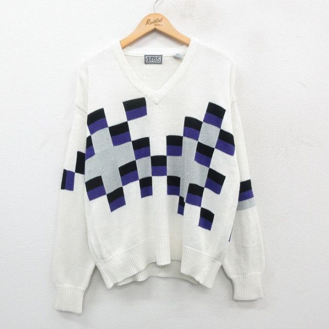 【50%OFF】00s 長袖セーター ホワイト L | 古着