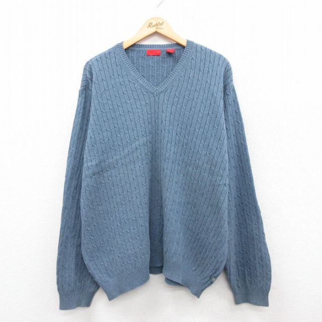 IZOD 長袖セーター ケーブル ネイビー XL | 古着