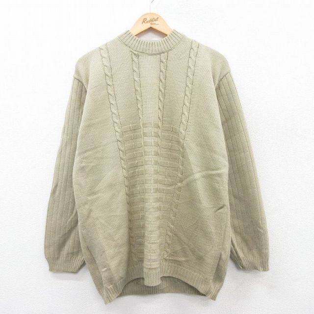 【50%OFF】長袖セーター モックネック グリーン L | 古着