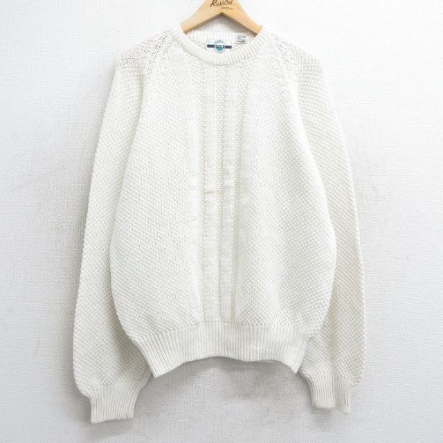 【50%OFF】90s ラグランセーター ホワイト L | 古着