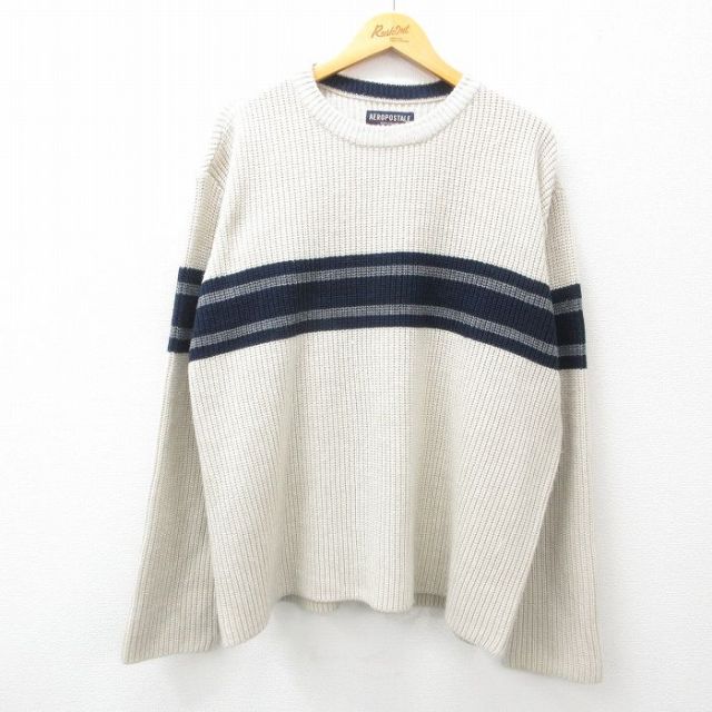 【50%OFF】エアロポステール 00s 長袖セーター ベージュ XL | 古着