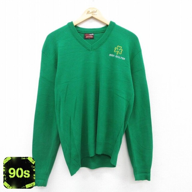 90s 長袖セーター IRISH GOLFER グリーン L | 古着