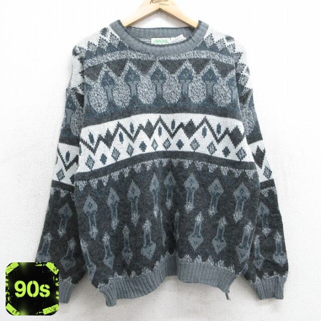 90s 長袖セーター グレー M | 古着