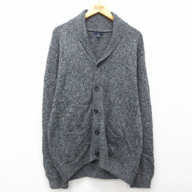 【50%OFF】L★古着 ギャップ GAP 長袖 ニット カーディガン メンズ ショールカラー グレー 25feb01 中古 トップス